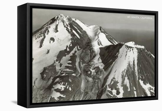 Black and White Mt. Shasta, California-null-Framed Stretched Canvas