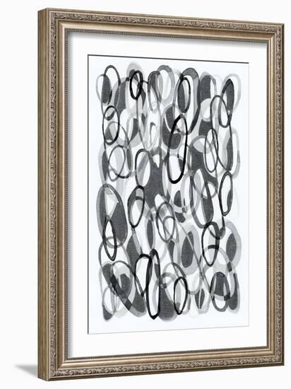 Black and White Ovals II-Nikki Galapon-Framed Art Print