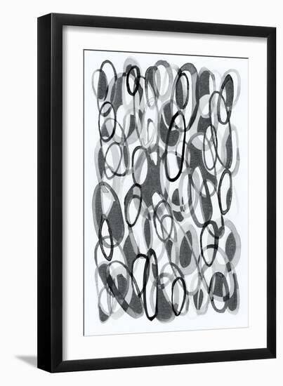 Black and White Ovals II-Nikki Galapon-Framed Art Print