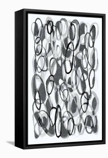 Black and White Ovals II-Nikki Galapon-Framed Stretched Canvas