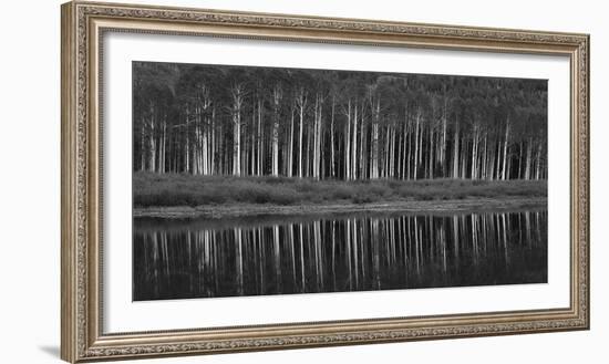 Black And White Panoramic Shot Of Willow Lake, Big Cottonwood Canyon, Utah-Austin Cronnelly-Framed Photographic Print