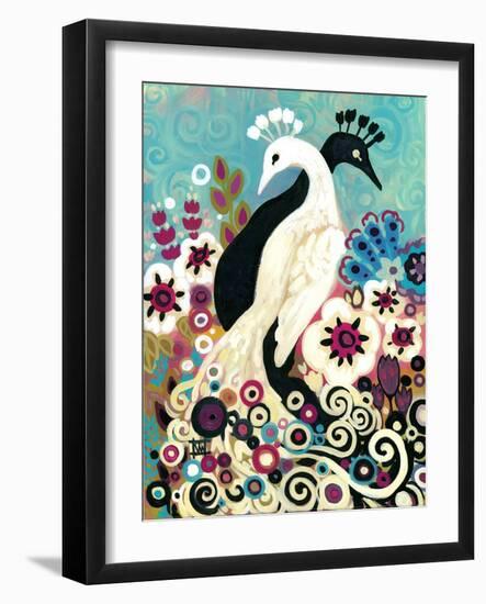 Black and White Peacock-Natasha Wescoat-Framed Giclee Print