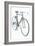 Black and White Photo of 10 Speed Bicycle-null-Framed Art Print