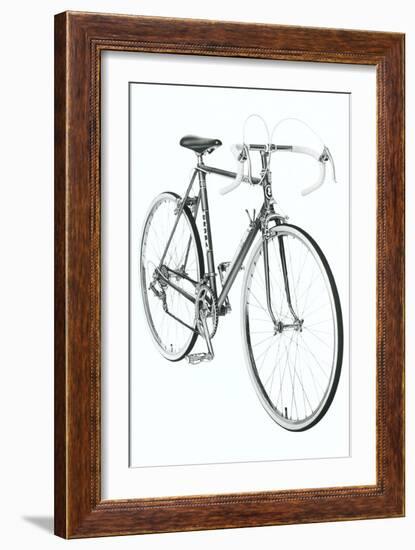 Black and White Photo of 10 Speed Bicycle-null-Framed Art Print