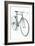 Black and White Photo of 10 Speed Bicycle-null-Framed Art Print