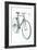 Black and White Photo of 10 Speed Bicycle-null-Framed Art Print