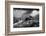 Black and White Photo of Majestic Mountainous Landscape, Dramatic Cloudy Sky, Beautiful Panorama, E-Anna Omelchenko-Framed Photographic Print