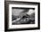 Black and White Photo of Majestic Mountainous Landscape, Dramatic Cloudy Sky, Beautiful Panorama, E-Anna Omelchenko-Framed Photographic Print