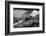 Black and White Photo of Majestic Mountainous Landscape, Dramatic Cloudy Sky, Beautiful Panorama, E-Anna Omelchenko-Framed Photographic Print