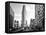 Black and White Photography Landscape of Flatiron Building and 5th Ave, Manhattan, NYC, White Frame-Philippe Hugonnard-Framed Stretched Canvas