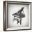 Black and White PIano-Dan Sproul-Framed Art Print