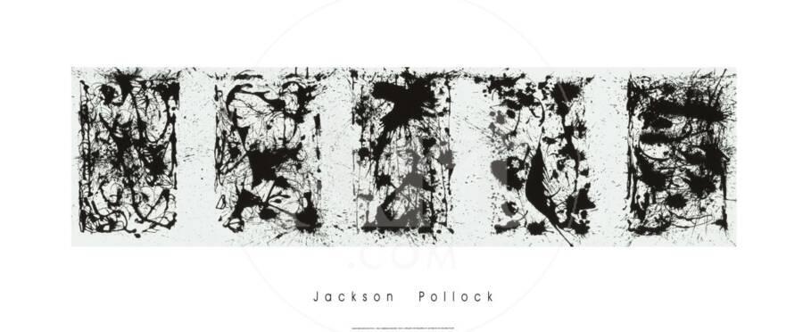 Black and white polyptych serigraph by jackson pollock the new art com Black and white polyptych serigraph by jackson pollock the new art com