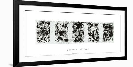 Black and White Polyptych-Jackson Pollock-Framed Serigraph