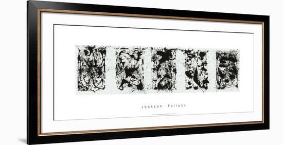 Black and White Polyptych-Jackson Pollock-Framed Serigraph