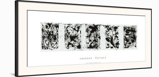 Black and White Polyptych-Jackson Pollock-Framed Art Print