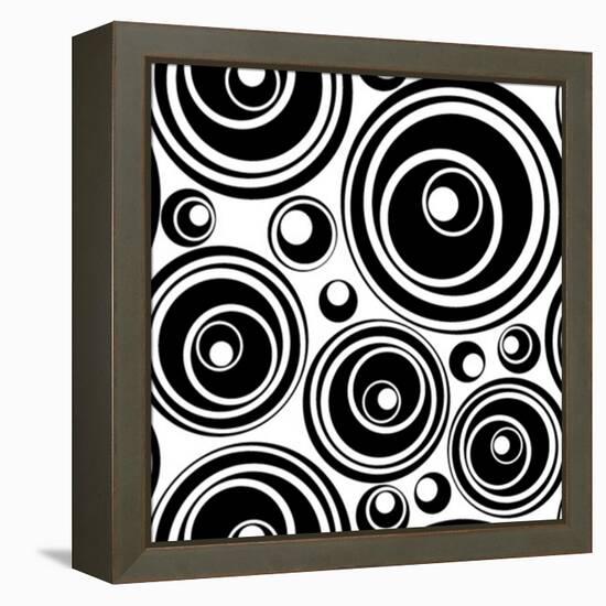 Black-And-White Retro Seamless Ornament-katritch-Framed Stretched Canvas