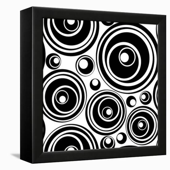 Black-And-White Retro Seamless Ornament-katritch-Framed Stretched Canvas