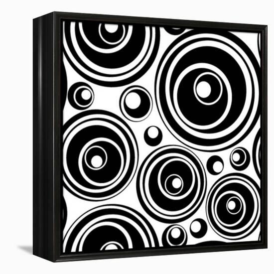 Black-And-White Retro Seamless Ornament-katritch-Framed Stretched Canvas