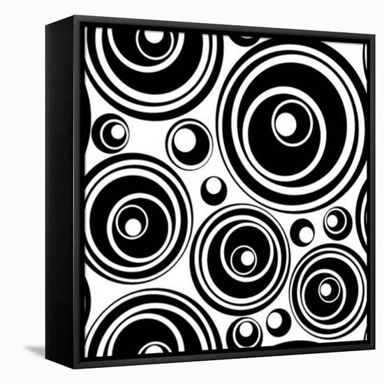 Black-And-White Retro Seamless Ornament-katritch-Framed Stretched Canvas