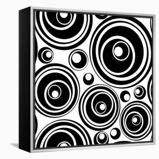 Black-And-White Retro Seamless Ornament-katritch-Framed Stretched Canvas