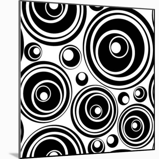 Black-And-White Retro Seamless Ornament-katritch-Mounted Art Print