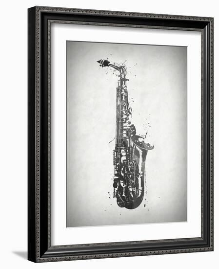 Black and White Sax-Dan Sproul-Framed Art Print