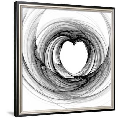 Black And White Sketch Heart Framed Art Print By Cycreation Artcom