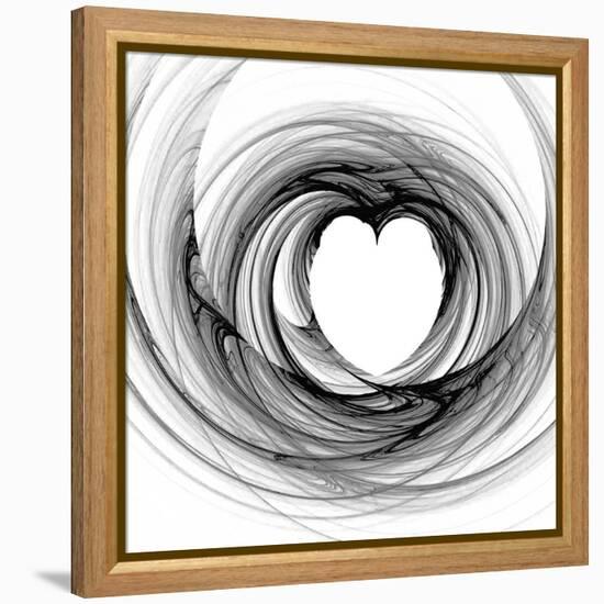 Black And White Sketch Heart-cycreation-Framed Stretched Canvas