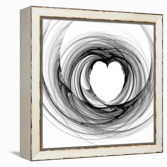 Black And White Sketch Heart-cycreation-Framed Stretched Canvas