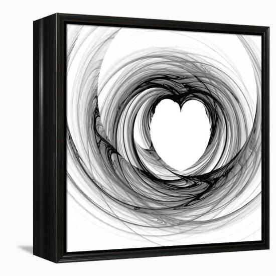 Black And White Sketch Heart-cycreation-Framed Stretched Canvas