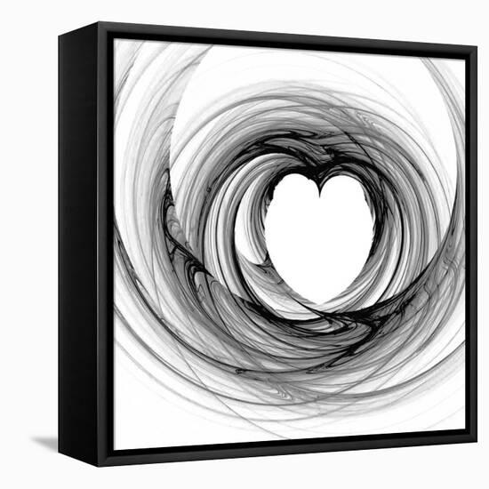 Black And White Sketch Heart-cycreation-Framed Stretched Canvas