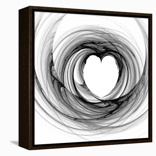 Black And White Sketch Heart-cycreation-Framed Stretched Canvas