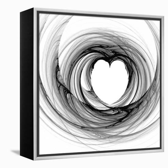 Black And White Sketch Heart-cycreation-Framed Stretched Canvas