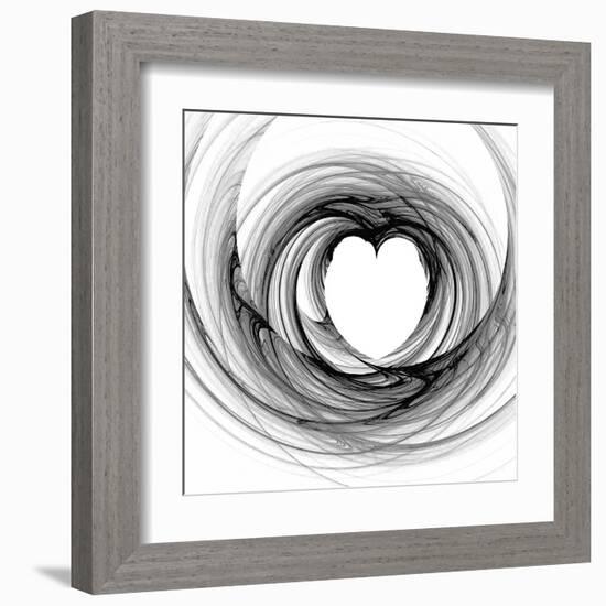 Black And White Sketch Heart-cycreation-Framed Art Print