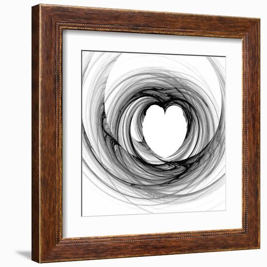 Black And White Sketch Heart-cycreation-Framed Art Print