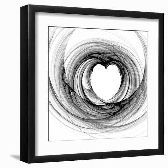 Black And White Sketch Heart-cycreation-Framed Art Print