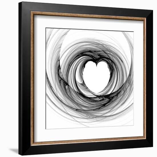 Black And White Sketch Heart-cycreation-Framed Art Print