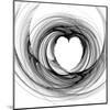 Black And White Sketch Heart-cycreation-Mounted Art Print