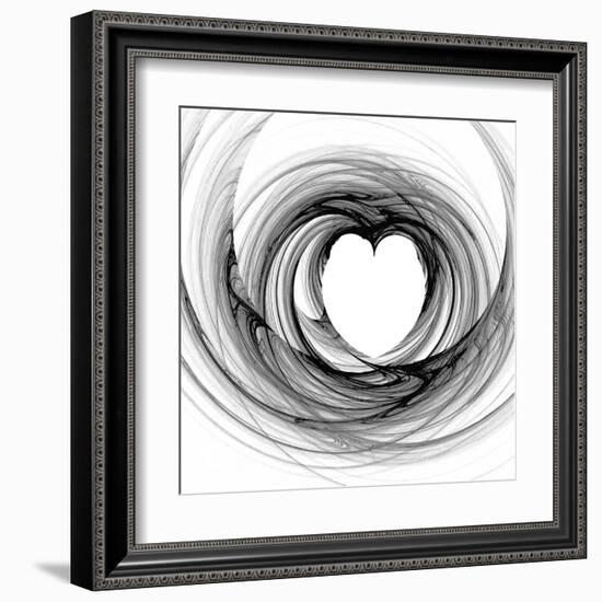 Black And White Sketch Heart-cycreation-Framed Art Print