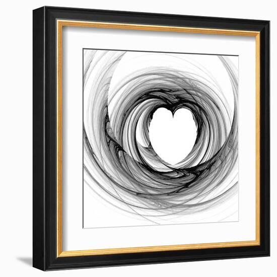 Black And White Sketch Heart-cycreation-Framed Art Print