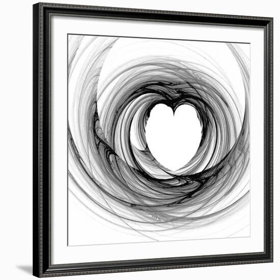 Black And White Sketch Heart-cycreation-Framed Giclee Print