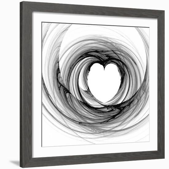 Black And White Sketch Heart-cycreation-Framed Giclee Print