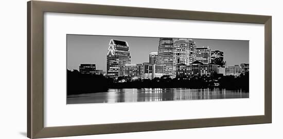 Black and White Skyline, Austin, Texas, USA-null-Framed Photographic Print