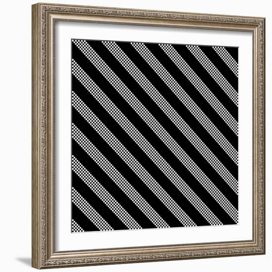 Black And White Stripe Pattern-Maksim Krasnov-Framed Art Print