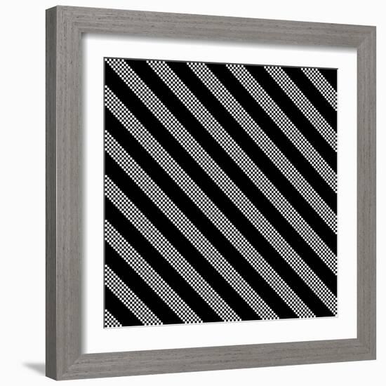Black And White Stripe Pattern-Maksim Krasnov-Framed Art Print