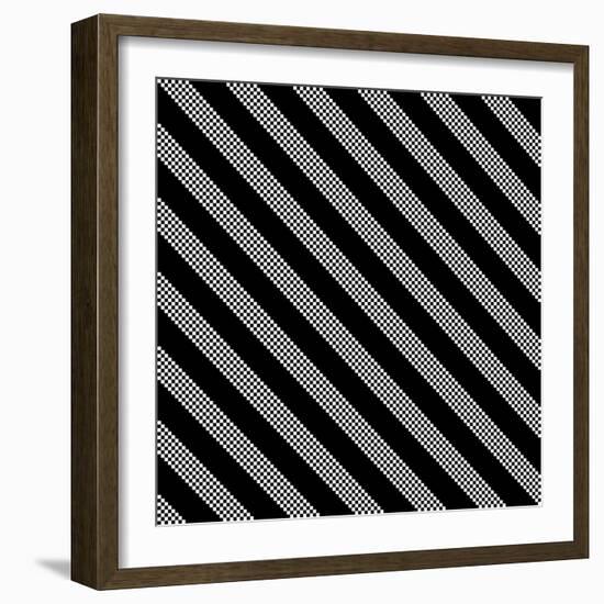 Black And White Stripe Pattern-Maksim Krasnov-Framed Art Print