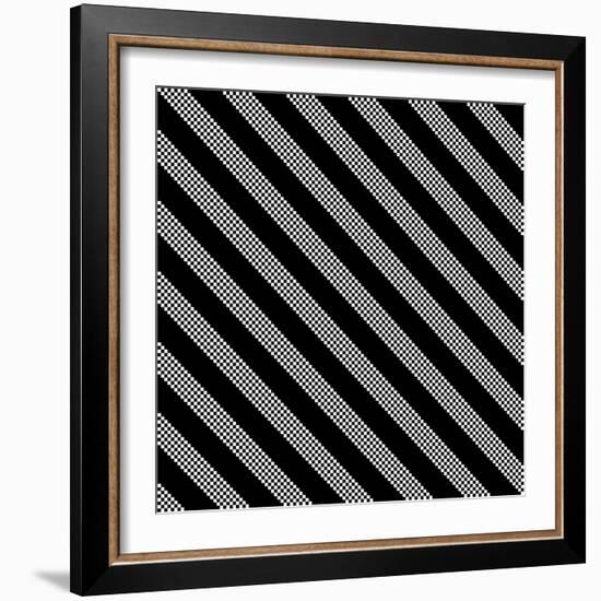 Black And White Stripe Pattern-Maksim Krasnov-Framed Art Print