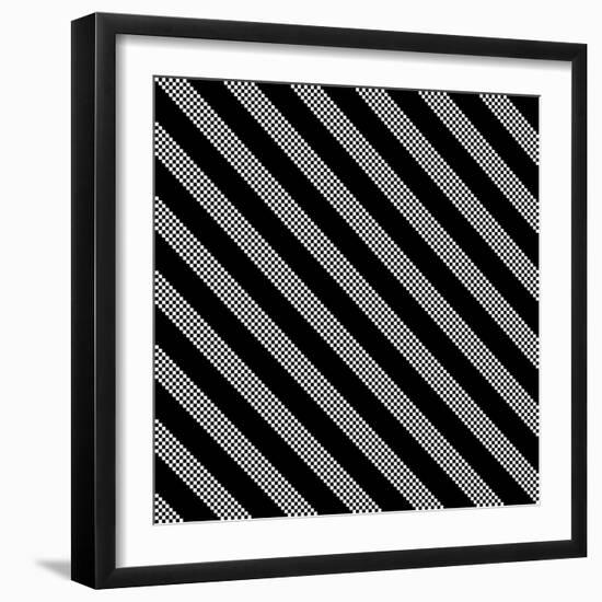 Black And White Stripe Pattern-Maksim Krasnov-Framed Art Print