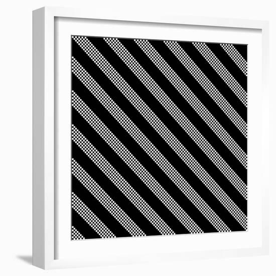 Black And White Stripe Pattern-Maksim Krasnov-Framed Art Print