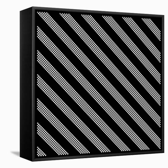 Black And White Stripe Pattern-Maksim Krasnov-Framed Stretched Canvas